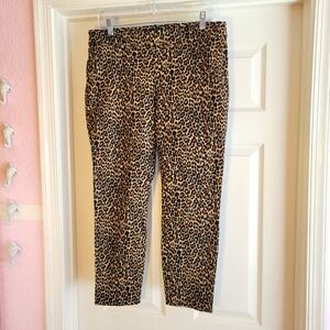 banana republic‎ Leopard Print Winnie Pants Size 12 office casual Animal Print